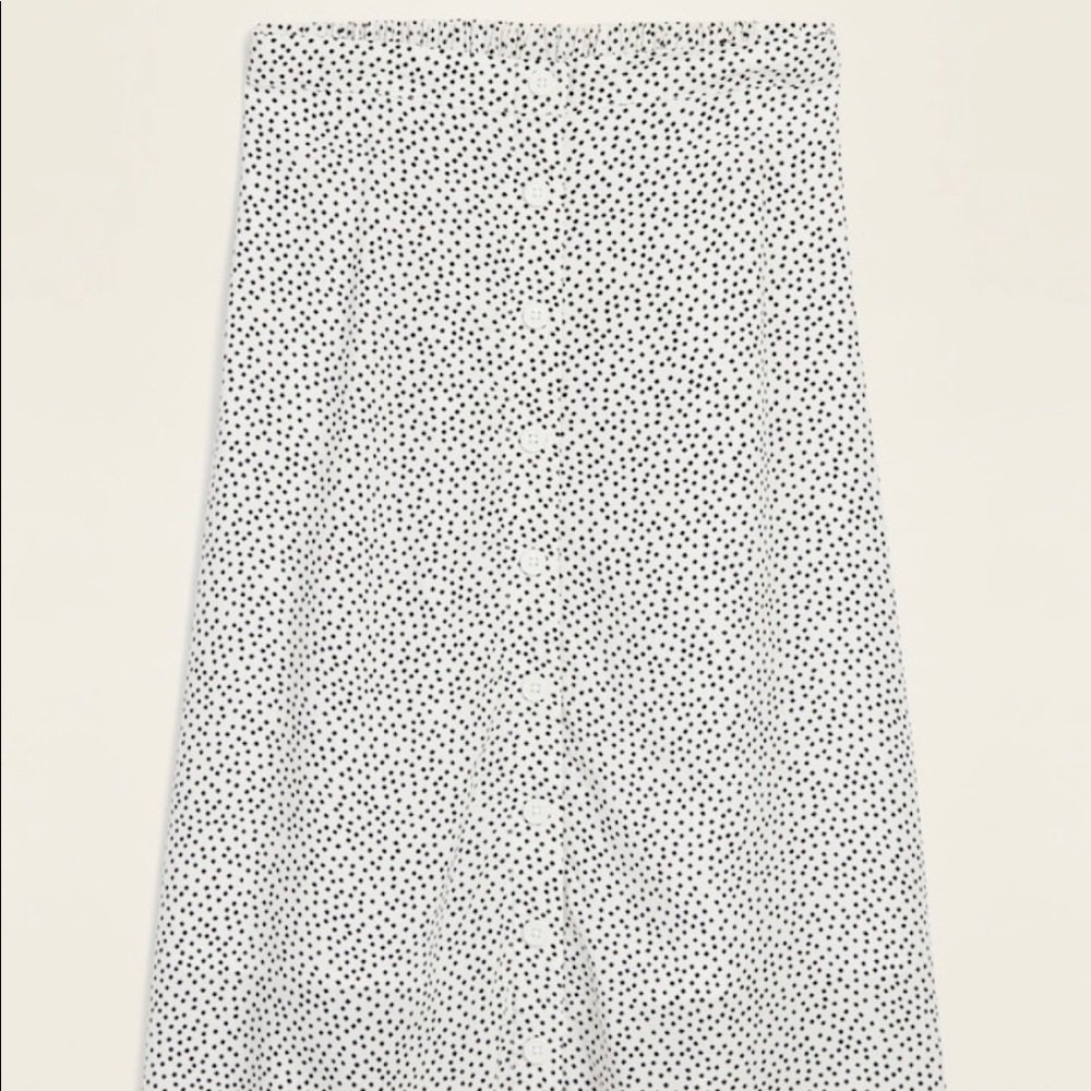 Soft-Woven Button-Front Midi Skirt